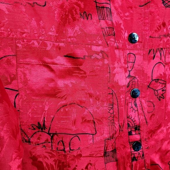 Chico's Linen Silk Blend Button Down Shirt Size 10 - Picture 5 of 10